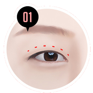 ภาพประกอบดวงตา ขั้นตอน STEP 01 การออกแบบ Ten Minute Natural Adhesion