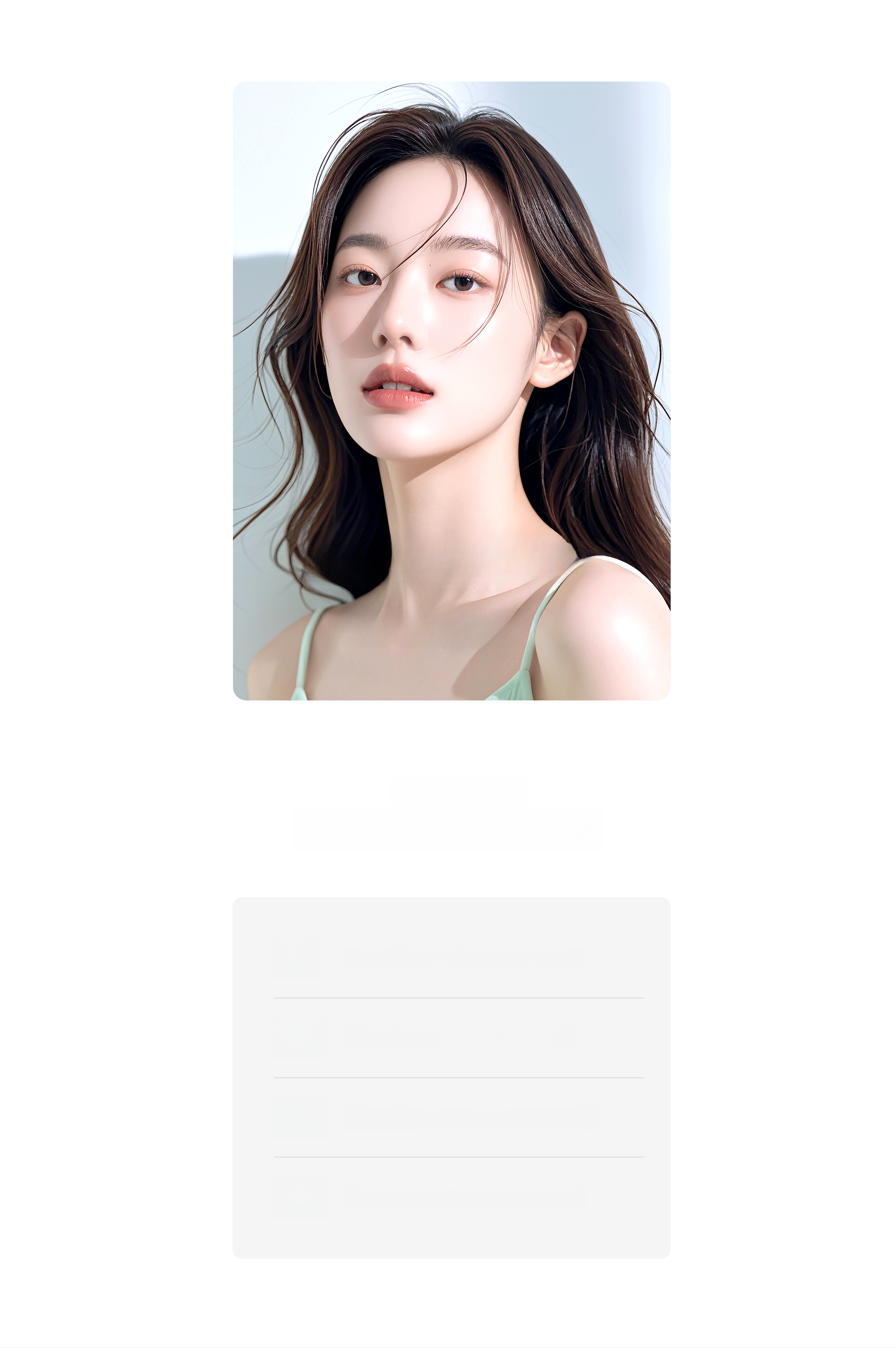 พื้นหลังแนะนำกลุ่มที่เหมาะกับศัลยกรรมเปิดหางตาล่าง — นางแบบที่มีดวงตานุ่มนวล