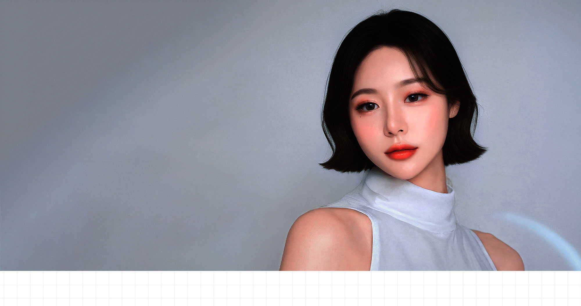 ศัลยกรรมร่องใต้จมูก Hyundai — นางแบบผมบ๊อบสั้นลุคเรียบร้อย