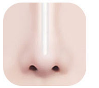 ภาพประกอบจมูกที่มองเห็นวัสดุเสริม